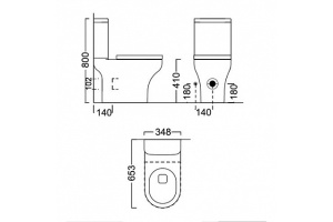 Унитаз BUONGIORNO напольный безободковый с крепежом без сиденья (сиденье PLMR.SEAT.02\WHT) - 3
