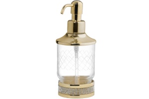 Дозатор для жидкого мыла настольный Boheme Royal Cristal золото