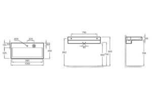 Раковина Jacob Delafon Terrace EXC9112 100 см с подсветкой - 2