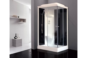 Душевая кабина Royal Bath HP 120х80 L профиль белый стекло прозрачное задняя стенка черная  - 2