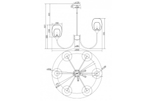 Люстра на штанге Maytoni Aura MOD016PL-06BS - 3