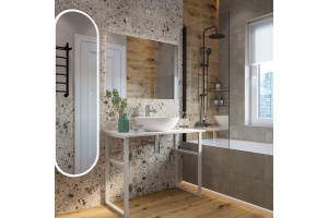 Мебель для ванной DIWO Элиста 100 белый мрамор, с раковиной Moduo 55 Leaf - 2