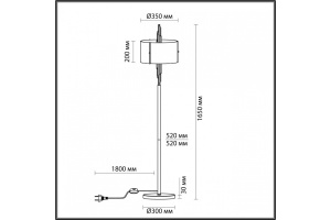 Торшер Odeon Light Exclusive Margaret 5415/3F - 3