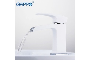 Смеситель для раковины Gappo белый хром - 2