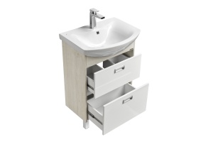 Тумба под раковину Aquaton Бекка 60 белый - светлое дерево - 3