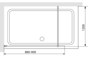 Душевая перегородка RGW Walk In WA-012B 90х200 профиль черный стекло прозрачное - 3