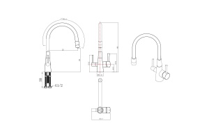 Смеситель для кухни Lemark Comfort LM3075G-White с гибким изливом - 2