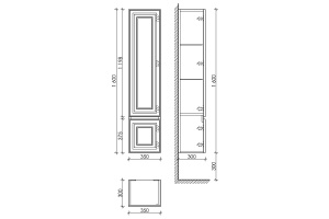 Шкаф-пенал Sancos Very 35 правый бежевый - 3