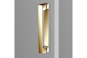 Душевая дверь в нишу Vincea Alpha 150х190 профиль брашированное золото стекло прозрачное  - 2