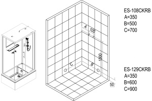 Душевая кабина Esbano Elegancia ES-129CKRB R - 3