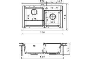 Мойка кухонная Florentina Касси 780 коричневый - 2