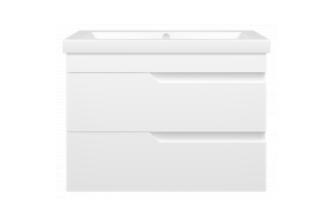 Тумба под раковину Misty Софт 75 белая глянцевая