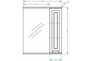 Зеркало-шкаф Stella Polar Кармела 65 R с подсветкой белый  - 3
