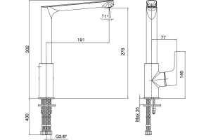 102118043EX Luna смеситель для кухни - 2