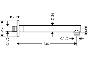 Кронштейн для верхнего душа Hansgrohe Vernis Blend 27809000 хром - 2