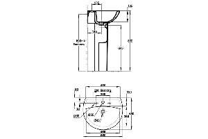 Раковина Jacob Delafon Patio E4158NG 55 см - 2
