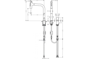 Кухонный смеситель Hansgrohe Metris Select M71 однорычажный, на 2 отверстия, с вытяжным изливом M7120-H200, под сталь 73819800 - 2