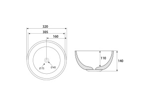 Накладная раковина Abber Bequem 32 белая - 2