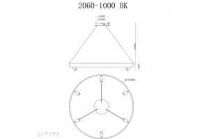 Подвесная люстра iLedex Vision 2060-D1000 BK - 3