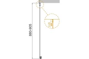 Боковая стенка Cezares Valvola 90 хром стекло прозрачное - 3