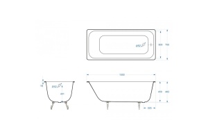 Ванна чугунная Delice Aurora 150х70 с антискользящим покрытием - 2