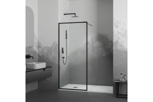 Душевая перегородка RGW Walk In WA-012B 90х200 профиль черный стекло прозрачное - 2