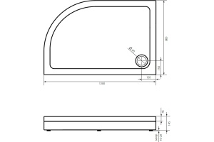 Поддон для душа STWORKI Хельсинки 120x80 L, с сифоном - 3