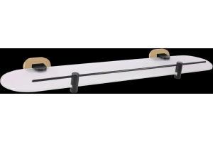 Полка стеклянная Rav Slezak Yukon 50 черный матовый - золото