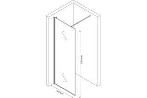 Душевая перегородка Berges Wasserhaus Sky 140x200, профиль хром сильвер 064007 - 3
