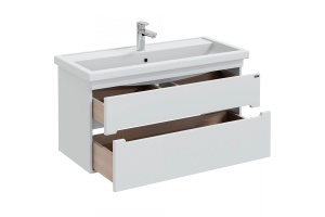 Тумба под раковину подвесная Санта Лондон 100 белый - 2