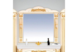 Мебель для ванной Misty Барокко 120 прямая бежевая, патина - 3