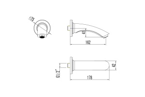 Наполнитель для ванны Lemark LM7881C встраиваемый, 162 мм, для LM7822C, хром - 2
