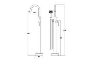 Смеситель Kaiser Merkur 26182 напольный, для ванны с душем - 2