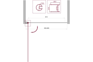 Шторка на ванну BelBagno UNO 85х150 профиль хром стекло прозрачное - 2