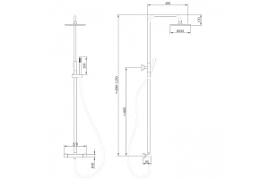 Душевая стойка Abber Wasser Kreis с термостатом черная матовая - 2