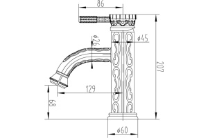 Смеситель Zorg Antic A 115U-BR для раковины - 3