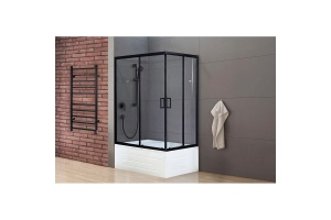 Душевой угол Royal Bath BP 120x80 L профиль черный стекло прозрачное - 2