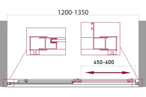 Душевой уголок BelBagno UNIQUE-AH-1-120/135-100-C-Cr - 2