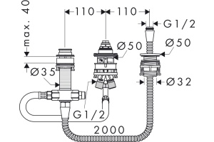 Внутренняя часть смесителя Hansgrohe Logis бронза, хром (13439180) - 2