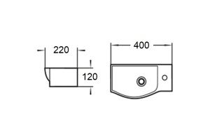 Раковина подвесная WeltWasser WW AISBACH 7940 GL-WT R 40 белый (10000008687) - 2