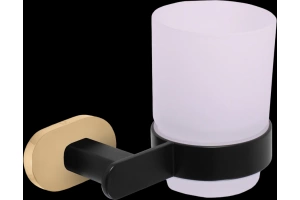 Стакан для зубных щеток Rav Slezak Yukon черный матовый - золото