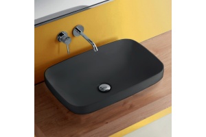 Kerasan Tribeca Раковина встраиваемая/накладная 60х38см, без отв. под смеситель, цвет: черный матовый