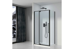 Душевой уголок Black&White Stellar Wind 90х90 черный стекло прозрачное - 2