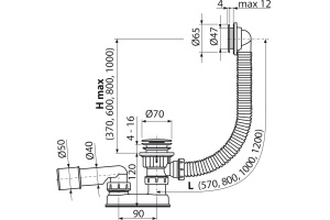 Слив-перелив для ванны AlcaPlast A505CRM - 2