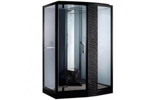 Душевая кабина Orans Diamond 150х100 черная стекло тонированное с баней и гидромассажем