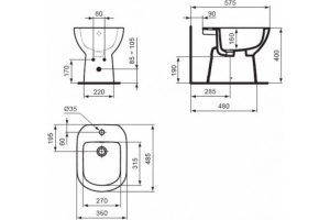 Биде напольное Ideal Standard Tempo (T510201) - 3