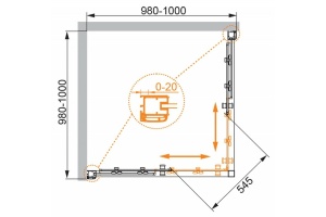 Душевой уголок Cezares Anima 100х100 хром стекло прозрачное - 3