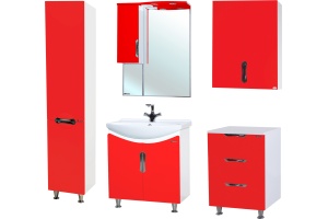 Тумба для комплекта Bellezza Лагуна 65 прямая красная - 2