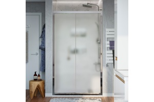 Душевая дверь в нишу STWORKI Стокгольм DE019D2150200 150 см профиль хром глянец, стекло матовое