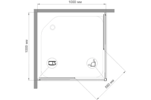 Душевой уголок Royal Bath 100х100 хром стекло матовое - 3